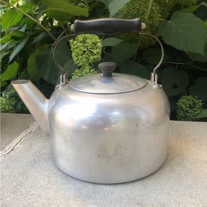 Large Vintage Aluminum Tea Kettle